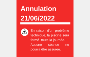 Problème technique piscine 21 juin 2022