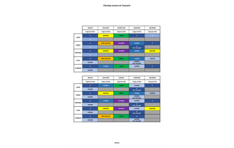 Planning des vacances