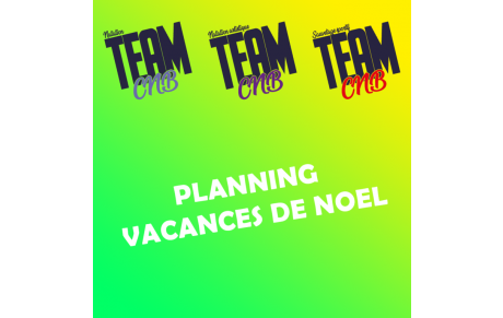 Planning séances vacances de noêl - TEAM CNB