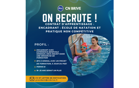 Le club recrute un contrat d'apprentissage ! 
